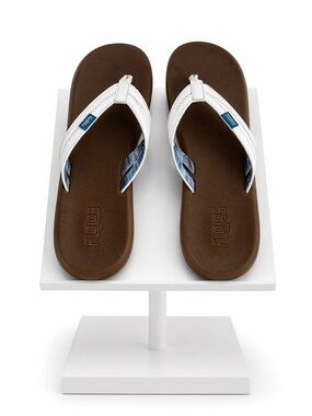Flojos Brown Sandals with White Straps